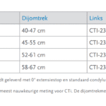 Össure Cti3 Kniebrace Maattabel