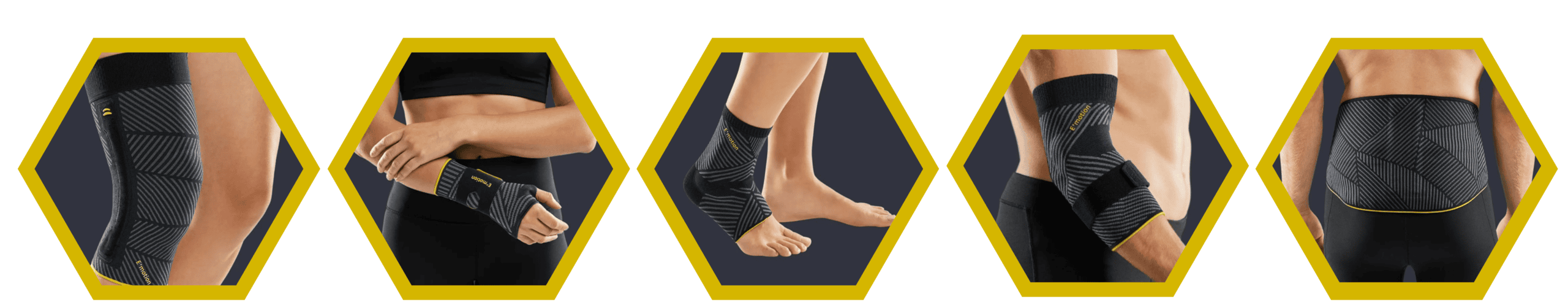 Medi E⁺motion® Sportbraces Enkel, Pols, Rug, Elleboog, Knie